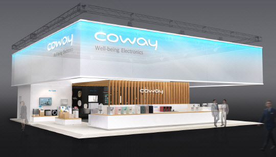 코웨이는 오는 1월 미국 라스베이거스에서 열리는 세계 최대 가전 전시회 '2019 CES'에 4년 연속 참가한다고 27일 밝혔다. 사진은 전시회 부스. <코웨이 제공>